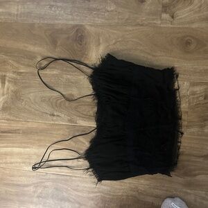 UO Black Lacey crop top